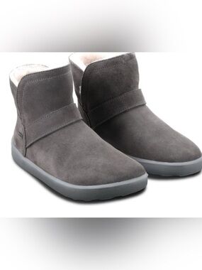 Barefoot Be Lenka Women's Gray Suede Ankle Boots - Comfort Winter Slip-On 37